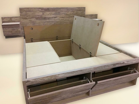 Combo Cama Mágica ADA + Respaldo + Mesas de luz flotantes