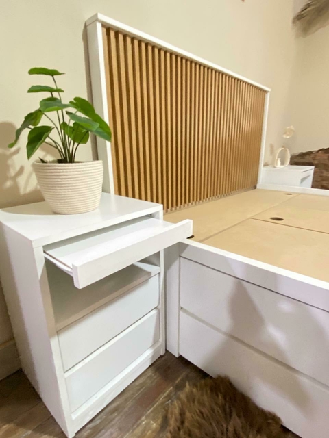 Mesa de Luz Mágica con 2 Cajones + Espacio + Bandeja Desayunador - comprar online