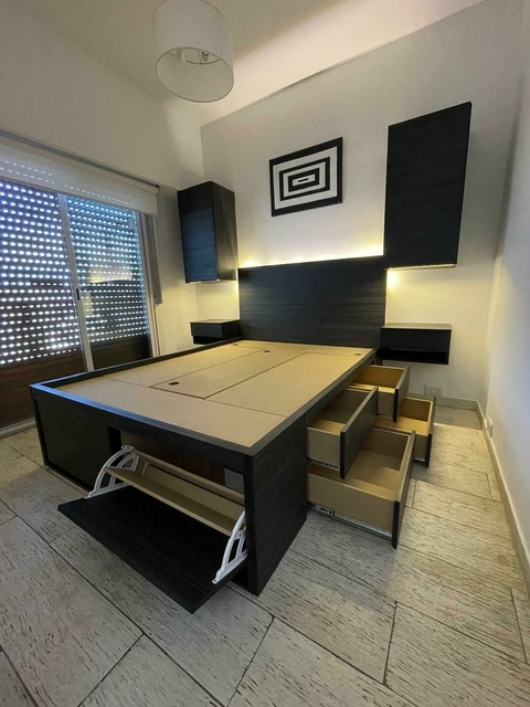 COMBO! Cama Mágica ADA + Respaldo con luz LED + Mesas de luz flotantes - comprar online