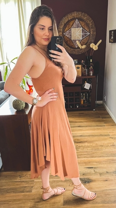 VESTIDO BICO REDONDO - CAMEL - comprar online