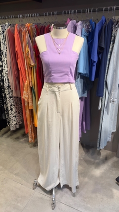 CROPPED QUADRADO LINHO - LAVANDA - comprar online