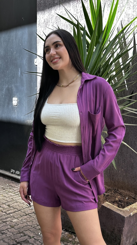 SHORT CÓS PESPONTADO - UVA