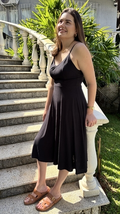 VESTIDO MIDI RETRÔ - PRETO - LAVIM