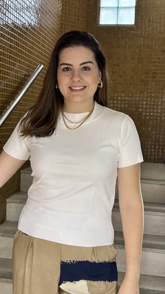 BLUSA COMPRIDA CORTE A FIO - OFF WHITE na internet