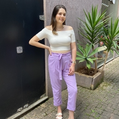 CALÇA CLOCHARD COM FAIXA - LAVANDA - comprar online