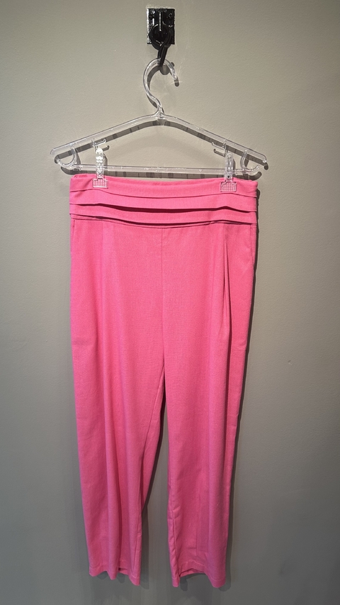 CALÇA LINHO CÓS DRAPEADO - ROSA