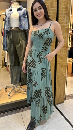 VESTIDO LONGO DETALHE EM LUREX - EST. COBRA na internet