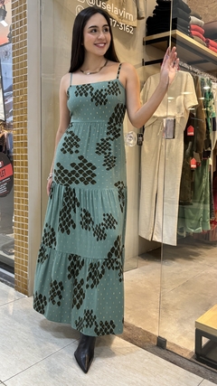 VESTIDO LONGO DETALHE EM LUREX - EST. COBRA - comprar online