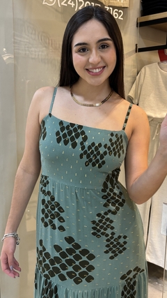 VESTIDO LONGO DETALHE EM LUREX - EST. COBRA - LAVIM
