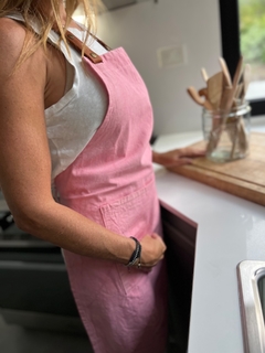 Imagen de DELANTAL TIRA DE CUERO UNISEX (tela doble)