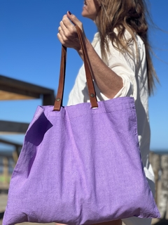 BOLSA CON MANIJAS DE CUERO (SE SACAN PARA LAVAR) - tienda online