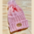 GORRO DE LANA CON POMPOM ROSA