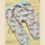 PANTALON T4 BABUCHA FRISA CELESTE CON FLORES ROSA