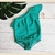 MALLA ENTERIZA DE UN HOMBRO VERDE LISA CON PROTECCION UV