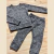CONJUNTO LANILLA LISO T2 GRIS OSCURO