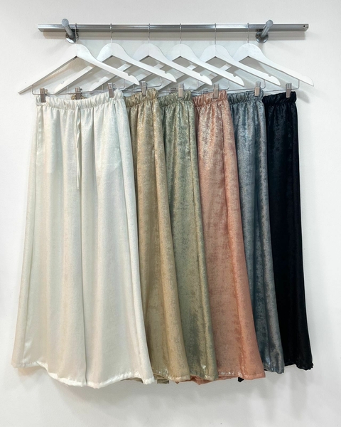 [SATIN VELVET FOIL] Pantalón