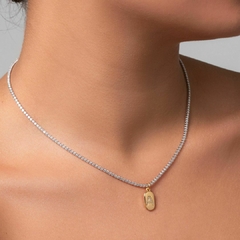 Colar Riviera Inicial Bicolor Banho Ouro 18k na internet