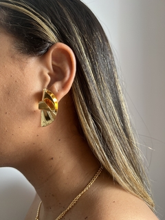 Brinco Melissa Orgânico Banho Ouro 18k
