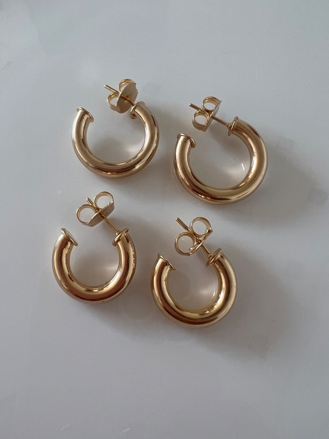 Brinco Argola Clássica Banho Ouro 18k - comprar online