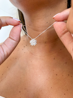 Colar Trevo Cravejado Zircônias Prata 925 - DS Acessórios 