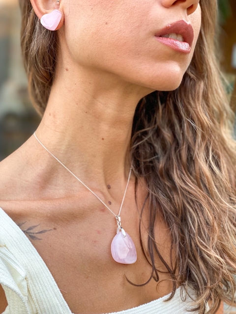 Pingente Universo Quartzo Rosa