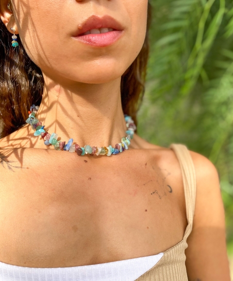 Colar Mix de Cristais Cascalhos