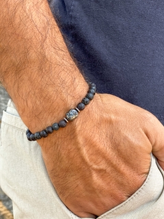 Pulseira Masculina Pedra Vulcânica - comprar online