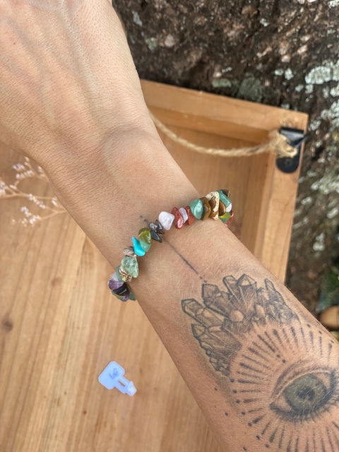 Pulseira Cascalho Mix de Cristais