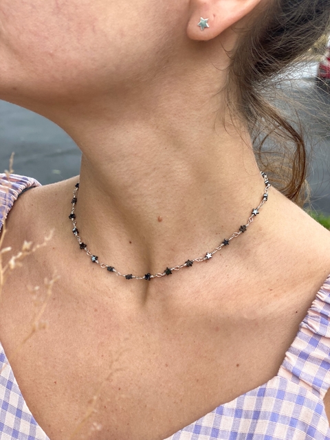 Choker Mini Estrelas Hematita