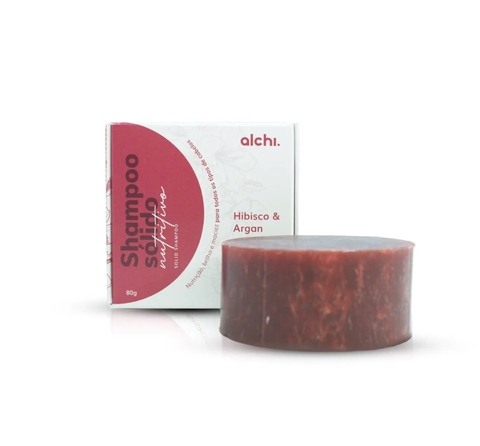 Shampoo Sólido Nutritivo Hibisco e Argan Alchi 80g