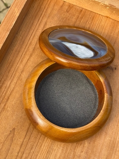 Porta joias Madeira e Ágata - comprar online