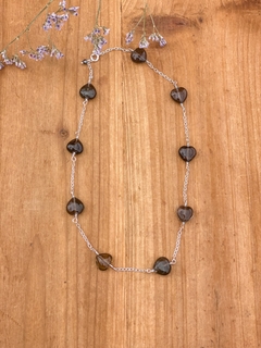 Choker Coração Quartzo Fumê