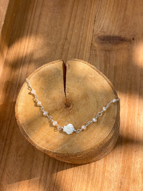 Choker Pérola e Concha Madrepérola