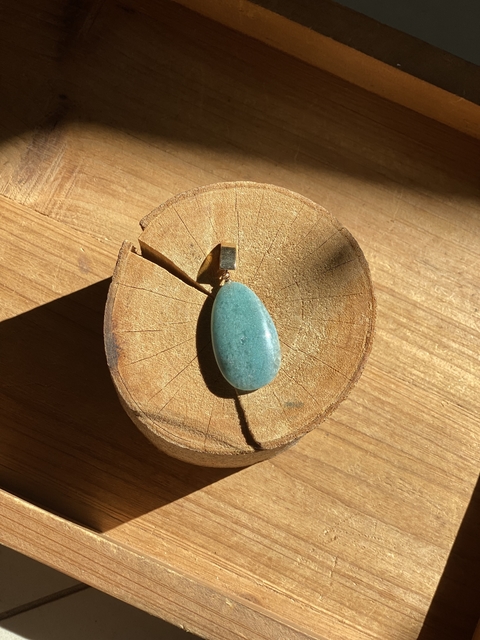 Pingente Amazonita banhado a ouro 18k