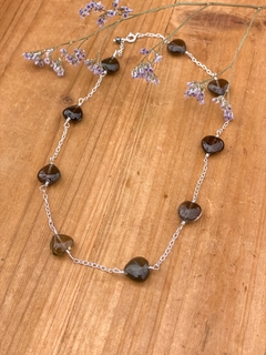 Choker Coração Quartzo Fumê - comprar online