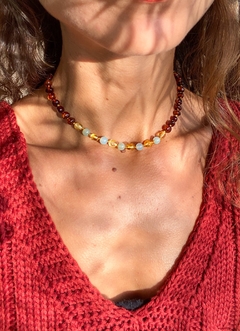 Choker Âmbar + Amazonita 