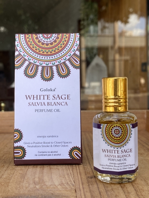 Óleo Perfumado Indiano Goloka White Sage Sálvia Branca 10ml para Pele e Difusor - comprar online