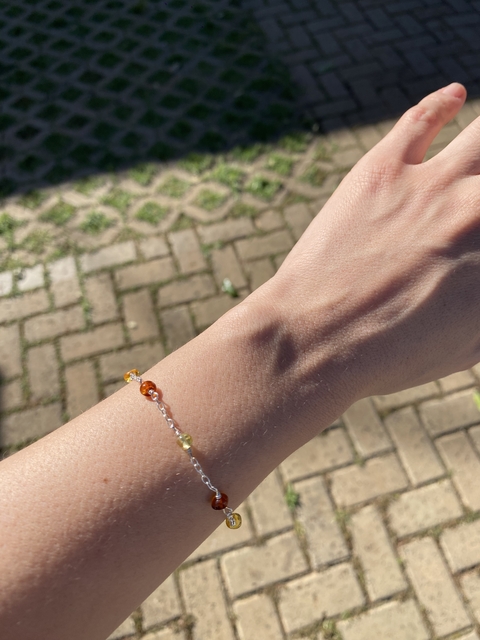Pulseira Mix Âmbar Mel e Cognac - comprar online