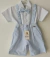CONJUNTO SOCIAL SHORT CAMISA GRAVATA SUSPENSÓRIO AZUL