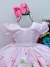 Vestido Infantil Rosa Jardim das Borboletas com Pérolas - comprar online