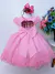 Vestido Infantil Rosa Chiclete Peito Com Strass e Pérolas na internet