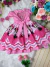 VESTIDO INFANTIL MINNIE ROSA CINTO DE PÉROLAS C/ TIARA - comprar online