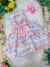 VESTIDO INFANTIL FLORAL ROSA CLARO PÉROLAS E STRASS LUXO - loja online