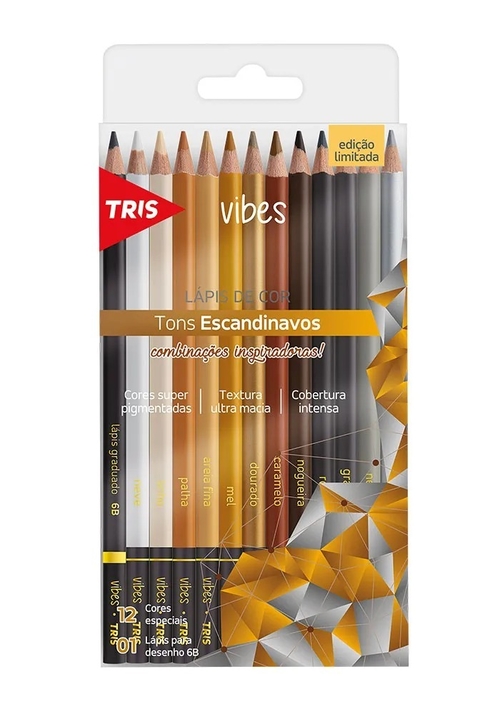 Lápis de Cor tons Escandinavos 12 cores Tris