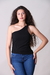 Blusa Canelada Um Ombro Só Preta – Moderna e Versátil - comprar online