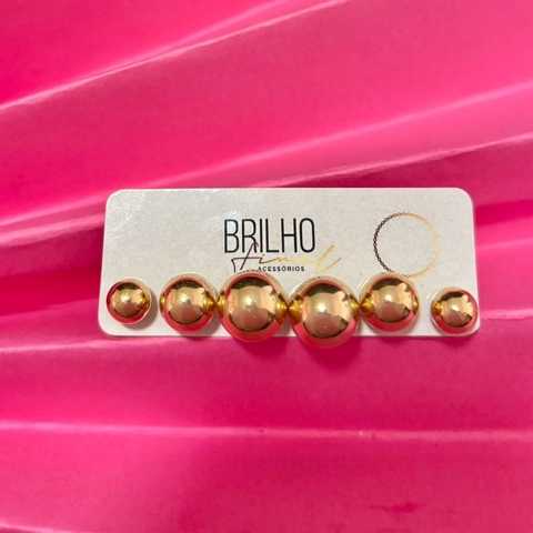 Brinco Trio Bolinha 1,2 cm