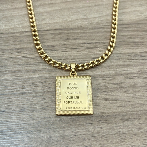 Corrente Masculina C/ Pingente Versículos