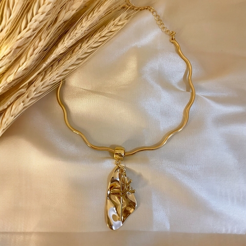 Choker Aro Ondulado C/ Pingente Fé
