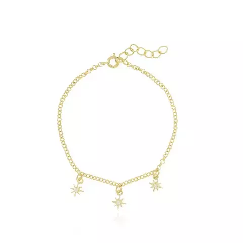 Pulseira Infantil Estrelas Cravejadas