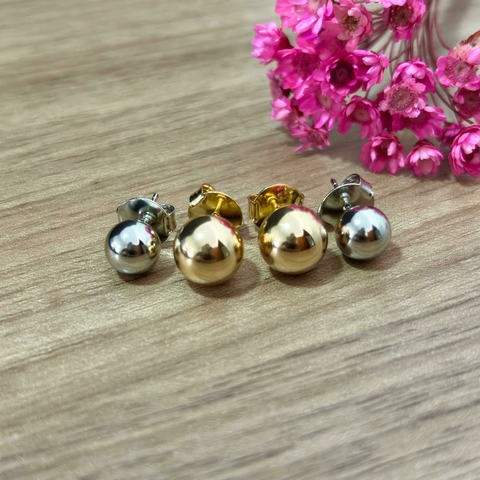 Brinco Duplo Bolinha Mistura de Banhos